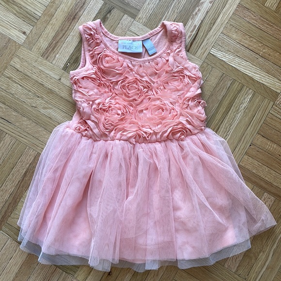 Toddler Girls Glitter Flower Matching Tutu Dress - Peach Sachet 2T - Picture 1 of 4